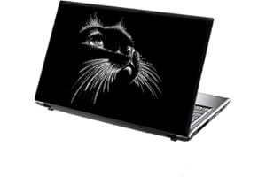 15.6 INCH TAYLORHE SKINS TaylorHe 13-14 inch Laptop Skin Vinyl Decal with Colorful Patterns and Leather Effect Laminate MADE IN England Line Art Cat Pet Animal
