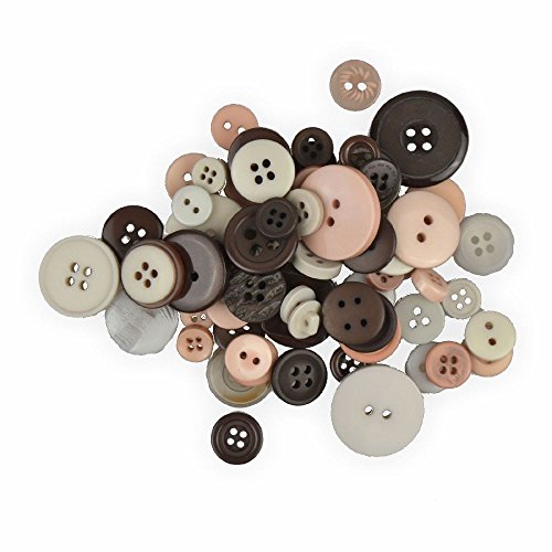 Creleo 790225 Knöpfe Mix zum Basteln, Vernähen und Verzieren, 30 g, braun