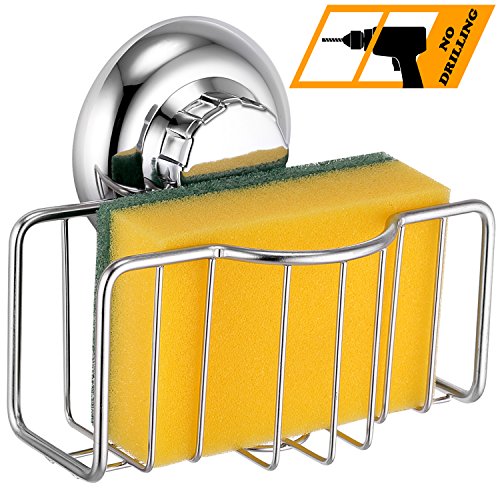 MaxHold Saugschraube Schwammhalter,Befestigen ohne bohren – Edelstahl rostet nicht – Küchen & Badezimmer Aufbewahrung