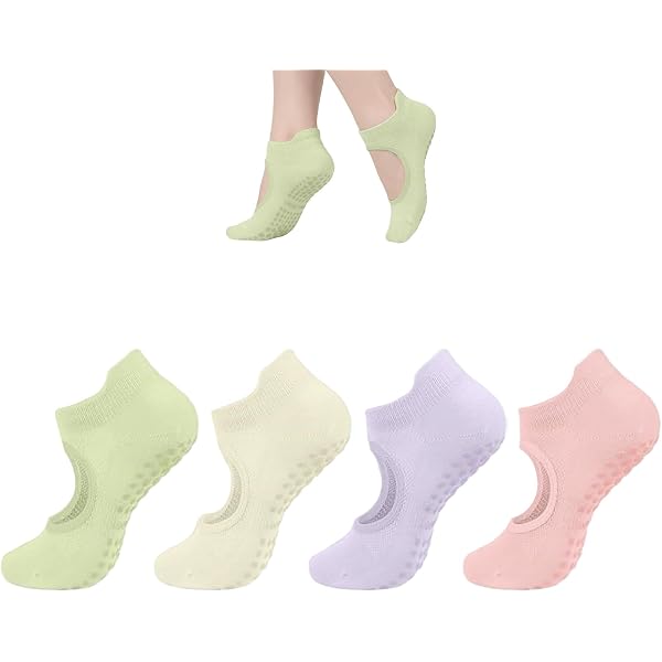 Chaussettes Antidérapantes Pilates Yoga Femmes - 5 Orteils Compression Longues Respirantes