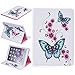 Produktbild Roreikes Apple iPad 2 / iPad 3 / iPad 4 Hülle, Blumenmuster Muster TPU Leder Flip Magnetverschluss Wallet Kreditkarte ID Card Slots Magnetic TPU Leder Beschützer Tasche Hülle Etui Schale mit Standfunktion Weich TPU Innere Hülle Case leder Flip Beschützer Haut Schutzfolie Case für Apple iPad 2 / iPad 3 / iPad 4