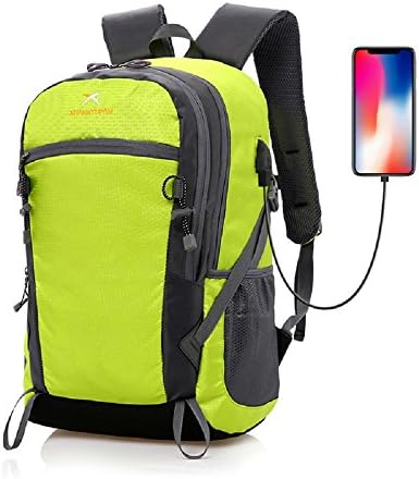 BAINA Lightweight Hiking Backpack Trekking Rucksack Foldable Packable Daypack Shoulder Bag Waterproof Outdoor Sports-Green