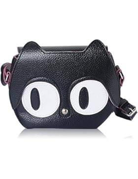 DRF Ledertasche Damen Handtasche süße Katze Schultertasche Kleine Umhängetasche #BG-W02