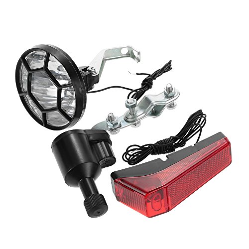 Docooler Fahrrad-Licht Keine Batterie/Fahrradbeleuchtung Set Kit Fahrrad Sicherheits Frontscheinwerfer Rücklicht Rücklicht Dynamo(Keine Batterien Erforderlich)
