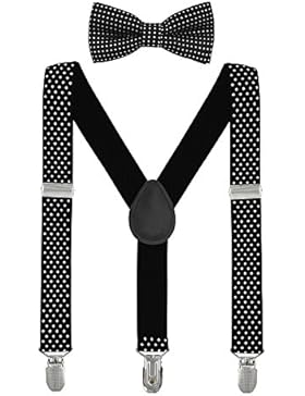 Baby Kinder Hosenträger mit Fliege Punkte Elastisch Gürtel 3 Clips Y-Form Jungen Mädchen Hosen Röcke Tutu Shorts...