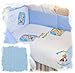 2 pcs BABY COT BED BUNDLE BEDDING SET DUVET+PILLOW COVERS matching cot bed 120 x 150 cm (47" x 59") (Blue 2)