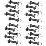 20x Weidezaun / Elektrozaun Torgriffe - schwarz - mit Haken für 20mm Breitband (Weidezaunband)