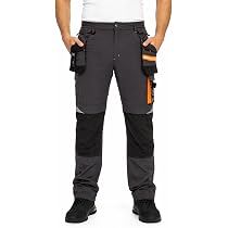 Pantaloncini Da Lavoro Uomo BWOLF Vector, In Nylon 90% Ed Elastan 10%, Elastici, Ginocchia Rinforzate, Tasche Cargo Rimovibili E Dettagli Riflettenti