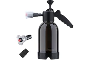 HI-Y2KGIRLS Snow Foam Pump Sprayer, Car Foam Sprayer, 2L Hand Pneumatic Foam Cannon Pressure Atomizer Pump Sprayer, 2 Types of Nozzle High/Air Pressure Washer for Window Cleaning Car Washing (Black)