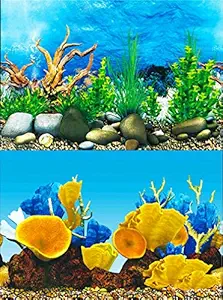 ELEBOX Aquarium Background Sticker Paper 3D Double-Sided Wallpaper Fish Tank Decorative Pictures Underwater Backdrop Image Decor 16