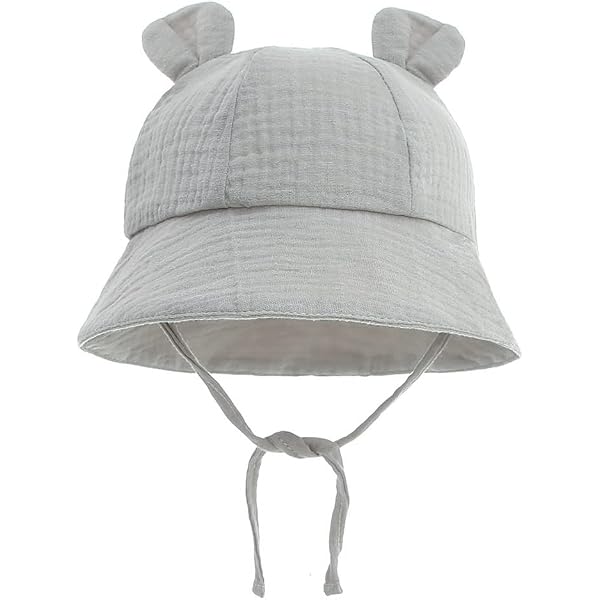 Nishine Baby Sonnenhut Mit Ohren – Verstellbarer Eimerhut Für Strand & Sommer, Elfenbein