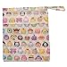 Cute Cartoon Two Zipper Pockets Waterproof Reusable Baby Cloth Diaper Nappy Wet Dry Storage Bag Tote