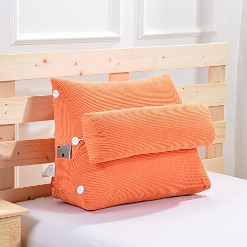 Sofa, bed, triangle, big back, solid color office, neck pillow on bed,Orange trumpet