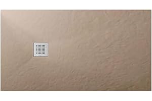 BARBOTTINA Piatto doccia rettangolare in marmoresina bianco modello stone free h 2,8 cm (Sabbia, 80x140 cm)