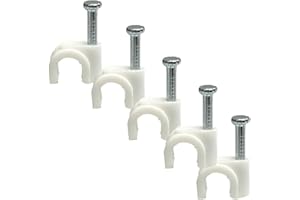 TR CABLE Grapa manguera cilíndrica para sujetar cables, blanco, 100 unidades