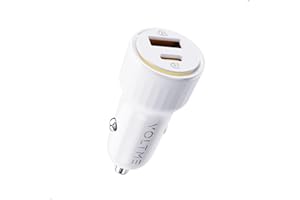 VOLTME USB C Accendisigari 48W 2 in 1 Bianco, Caricabatterie Auto Accendisigari Auto 48W, Caricatore Rapido USB C PD/QC Presa Accendisigari Compatibile con telefono, tablet, Pixel, Samsung S22/S23