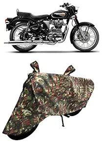 MELVIS Water Resistant Two Wheeler Body Cover for Royal Enfield Bullet Standard 350 with Ultra Surface Body Protection (Jungle Design)