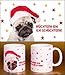 Produktbild Witziger Henkelbecher, Glühweinbecher Weihnachten Advent süßer Mops Hund "Nüchtern bin ich schüchtern!"