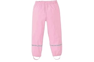 Chejarity Pantaloni Impermeabili Bambino 4 Anni, Pantaloni Antipioggia Leggeri in Tessuto Resistente Abbigliamento da Pioggia per Bambini e Ragazze per Giochi all'aperto Rosa Caldo, Nero, Blu