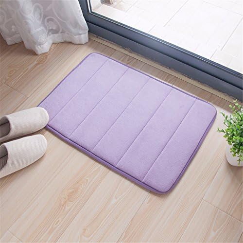 Qianmo-Carpet Bathroom Waterproof Mat Toilet Toilet Slip Pad Door Pad Bedroom Carpet Kitchen Pad Striped Purple, 45 * 65Cm