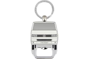 BRISA VW Collection – pierścień do breloczka do kluczy z otwieraczem do butelek piwa w stylu T3, T4, T5 Bulli Bus (biały, T5 Bus)