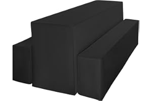 Pesonlook 1Pack Bierbankhusse Biertischhusse 3er-Set, Schwarz Biertisch- und Bankhussen-Set für 50 cm Tischbreite Bierbankhusse Bierzelt-Set 220 x 50 x 80 cm für Bankette im Freien (Schwarz)