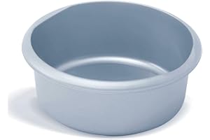 Addis 518458 Eco - Cuenco Redondo de 100% plástico, 7,7 litros, Color Gris Claro Reciclado, 34 x 34 x 13 cm