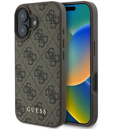 Guess 4G Ring Classic Logo Hülle Für IPhone 16 6.1'' – Rosa Hardcase Mit Magnetring, Kunstleder