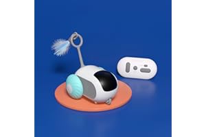 Gerbala Juguete interactivo para gatos, autoempleo con mando a distancia, pelota inteligente para gatos con 2 modos, ratón eléctrico para mascotas, recargable por USB (azul)
