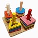 Wooden Toys Stack & Sort Puzzle Colour and Shape Recognition Geometric Board for Babies Kids Toddler