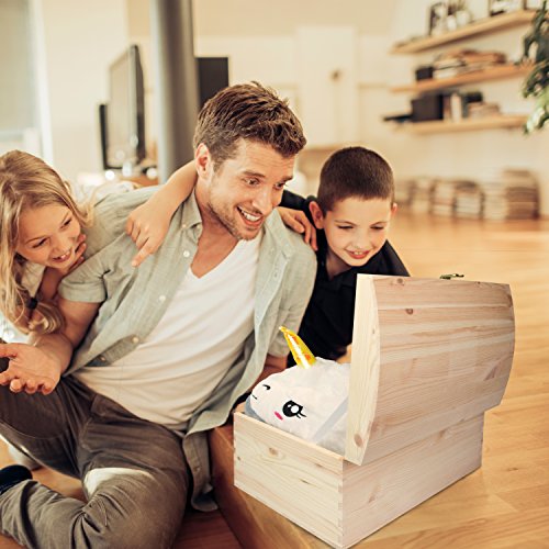 VENKON – Holztruhe mit gewölbtem Deckel aus Massivholz mit Metallverschluss – Kiefer naturbelassen unbehandelt – ca. 35 x 25 x 19 cm - 7
