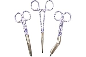 NOVAEX Krankenschwester scheren set "Blue Leaves" – Verbandschere – Krankenpfleger scheren set – Schere Krankenschwester – erste-hilfe-schere – pflegekraft geschenk – pflegeschere - bandagenschere