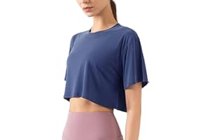 HANYOMO Femmes Aptitude Entraînement Hauts Courts Manche Courte Yoga Tee Shirts Athlétique Fonctionnement Chemises de Sport