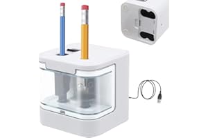 Elektrischer Anspitzer JIJICZ 6-12mm Usb Und Batterie Spitzer Elektrisch Mit Behälter Automatischer Elektronischer Bleistiftspitzer Für Dicke Und Dünne Stifte Kinder Home Schule Weiß
