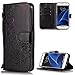 Produktbild FNBK Samsung Galaxy S7 Hülle Leder Schwarz Löwenzahn Blumen Handyhülle Holster Leder Flip Wallet Cover Tasche Stand Case Card Slot Magnetverschluß Kratzfestes Schutzhülle