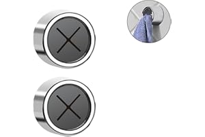 NAZEAUF Self-Adhesive Tea Towel Holders - 2pcs Round Bathroom Tea Towel Hooks Stick on Wall,Self-Adhesive Round Tea Towel Holder,Push in Towel Holder - for Shower Bathroom Kitchen & Home,No Drilling Required