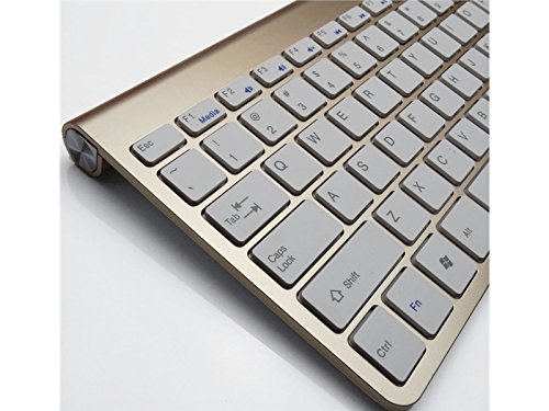 Preisvergleich Produktbild OHlive Großartig Ultradünne USB Wireless Ergonomic Soundless Tastatur (Golden)
