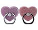 Produktbild Fingerring Ständer, 2 Pack Glitter 360 ° Drehung Universal Phone Grip Halter Ständer für iPhone X 8 8 Plus 7 7 Plus 6 s 6 Plus, Galaxy S9 S9 Plus S8 S8 Plus S6 S7 und mehr Gerät (Hören,Lila+Rosa)