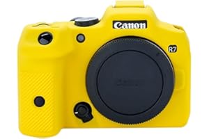 Rieibi Etui na aparat EOS R7, silikonowe etui do aparatu cyfrowego Canon eos r7, pokrowiec ochronny silikonowy do Canon r7 - żółty