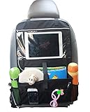 Misslo Car Back Seat Organiser Multi-Pocket Travel Storage With Touch Screen iPad Holder (Black) (Baby Product)