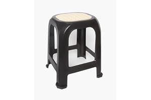 OMS HOME STORE Large Tall Plastic Garden Stool Stackable Outdoor Indoor Chair Stool or Table (Dark Brown)