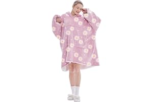 FELOVE Sweat à Capuche Surdimensionné,Hoodie Couverture Couverture a Capuche Hive，Plaid à Manche Polaire Pull Femme Homme Adulte Chaud,avec Poches Portables aux Adultes,Hommes,Femmes,Adolescents