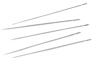 La boutique de Karine - Set de 4 agujas (79 x 0,4 mm), para creación de bisuteria con perlas