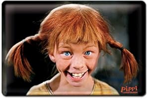 LOGOSHIRT Placa de Metal Pippi Calzaslargas - Sonrisa - Muestra del Metal Culto - Placa Decorativa Retro Pippi Långstrump - nostálgico - Diseño Original con Licencia