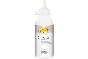 Kreul 85271 - SOLO GOYA Gesso blanc, 250 ml, couche de fond pour supports à peindre à base de demi-crème acrylique, résistant à l'eau et bien couvrant