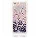 Produktbild KSHOP Handytasche Hülle für iPhone SE / iphone 5 / iphone 5S mit Flüssigkeit - Hartschale Backcover Case Schutzhülle Cover Wasser mit Schneekugel Sterne glitzernd Bling Bling Transparent mit Muster Animation - Schwarz Löwenzahn