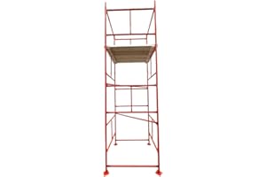 HILL TOP FABRICATIONS CO (1998) LTD - Scaffolding Tower with Scaffolding Boards 4.26 Meters (14') Working Height 4x4 Base Size. Steel & Polyester Powder Coated (PPC) High Quality Durable Finish