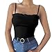 Produktbild OVERDOSE Mode Damen Rüschen Tank Tops Weste Schulterfrei Halter Bluse Sommer T-Shirt Camis Pullis Shirt Oberteile(Schwarz,EU-34/CN-S)