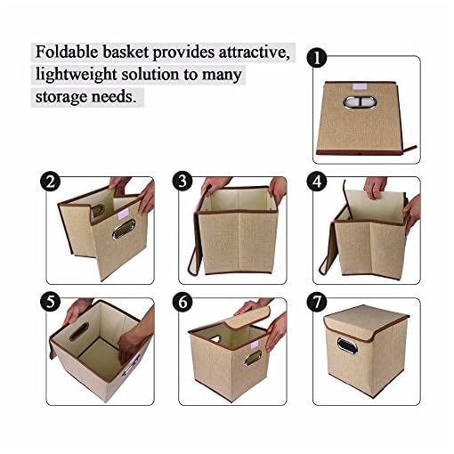 Inditradition Non-Woven Cotton Square European Pattern Foldable Storage Box with Lid for Toys, Books, Shoes & Other Home Sundries (Magenta, 25 x 25 x 25 cm ) - Image 4