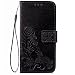 Produktbild Huawei Nova Young Hülle, GOGME® Retro Geprägte Vierblättriges Kleeblatt Schutzhülle, Einschubfächer für Karten, Magnetische Verschluss Senior PU-Leder Brieftasche Handyhülle. Schwarz